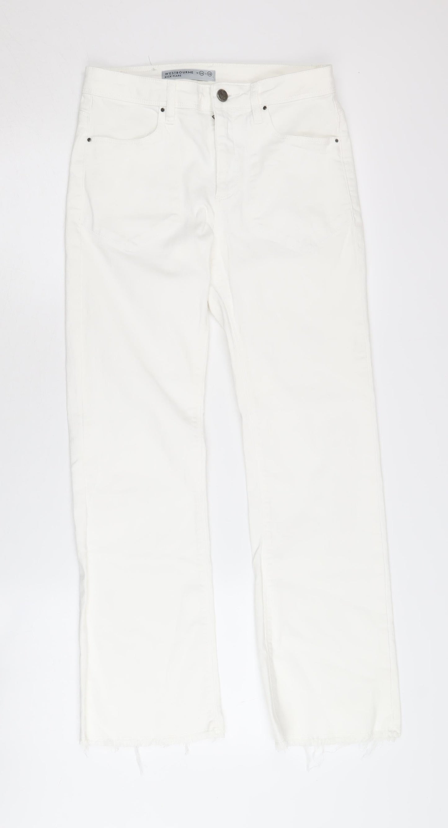 Westbourne Women's White Flared Jeans, Size 26