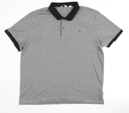 Calvin Klein Men's Black Striped 2XL Polo Shirt