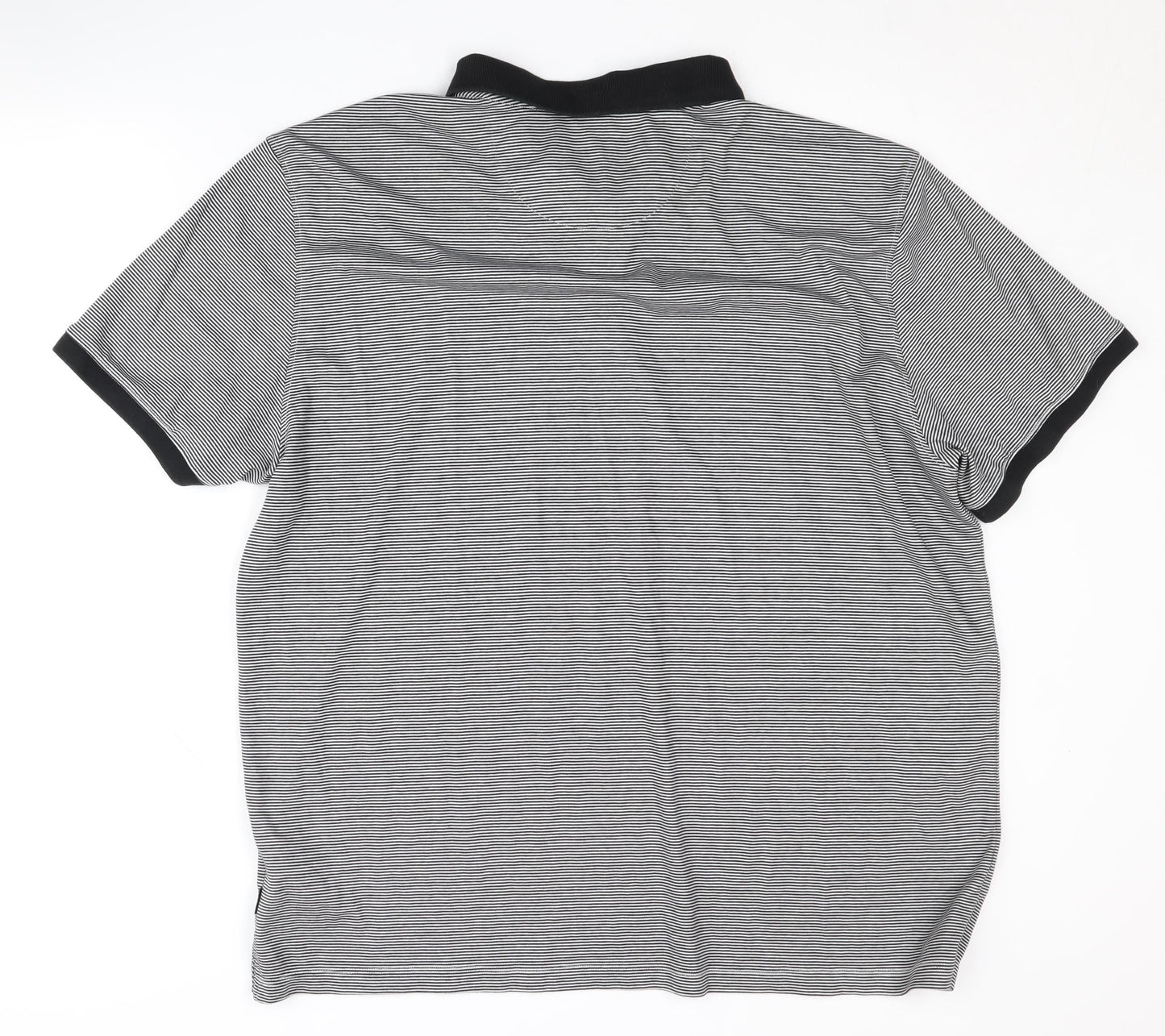 Calvin Klein Men's Black Striped 2XL Polo Shirt