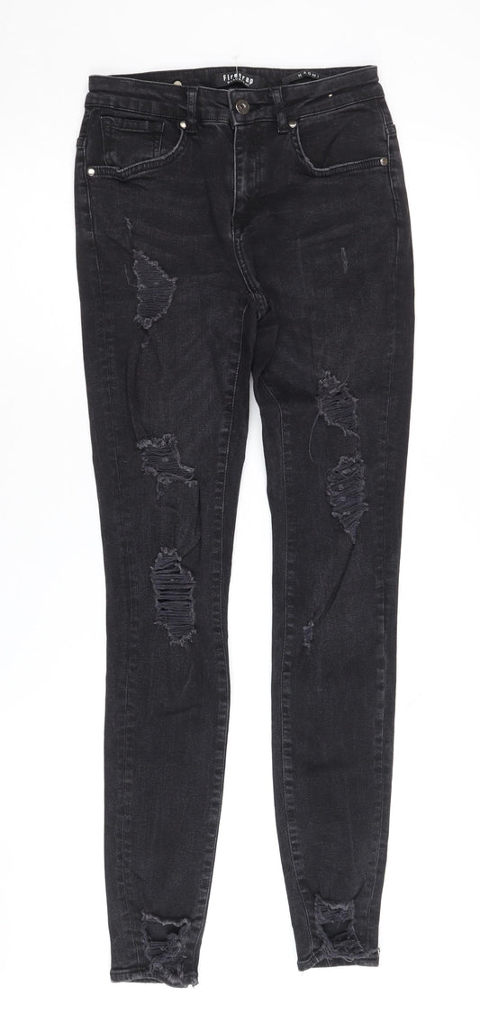 Firetrap Women Black Distressed Skinny Jeans Size 8