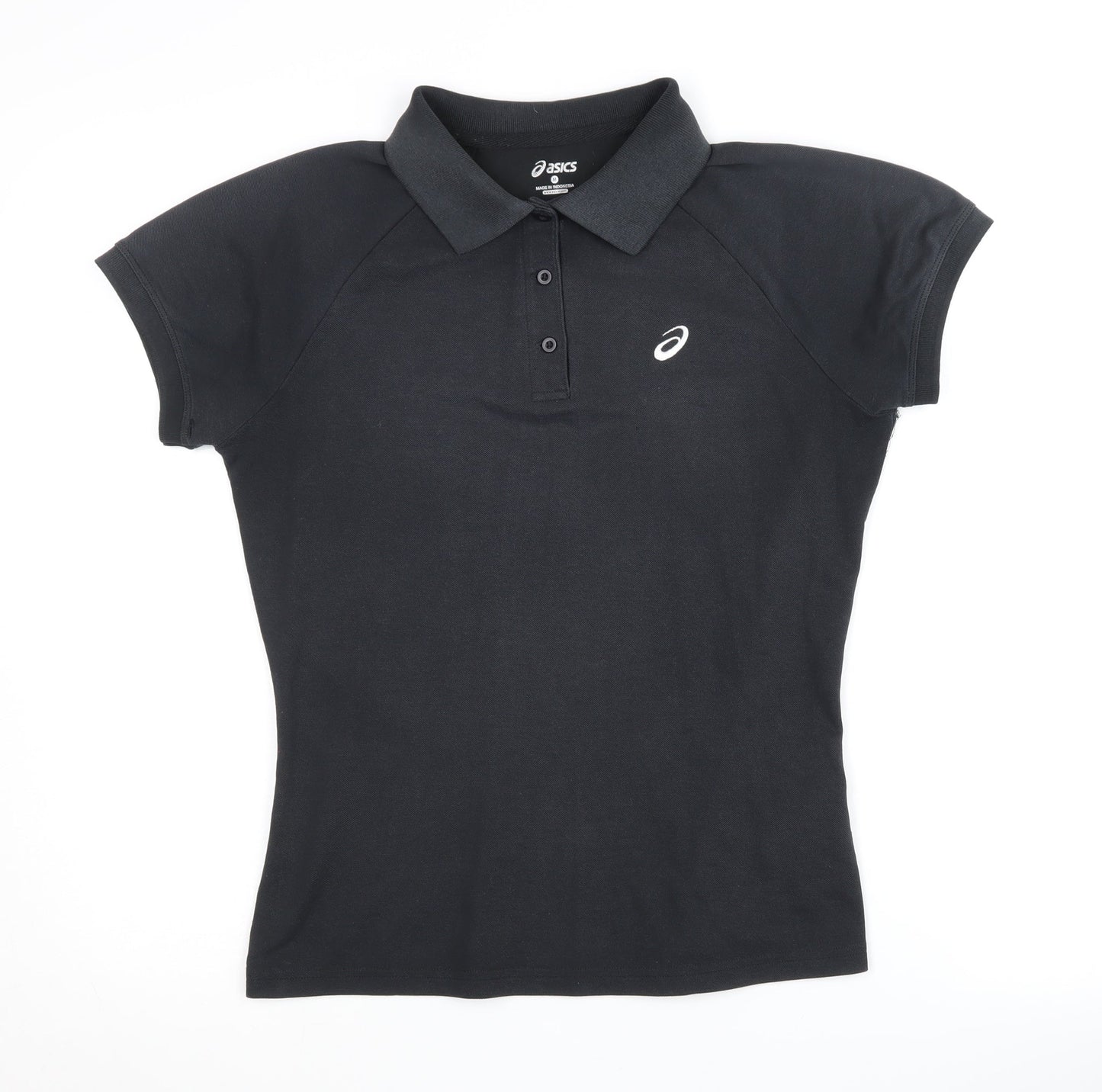 Womens UK Size M ASICS Black Basic Polo