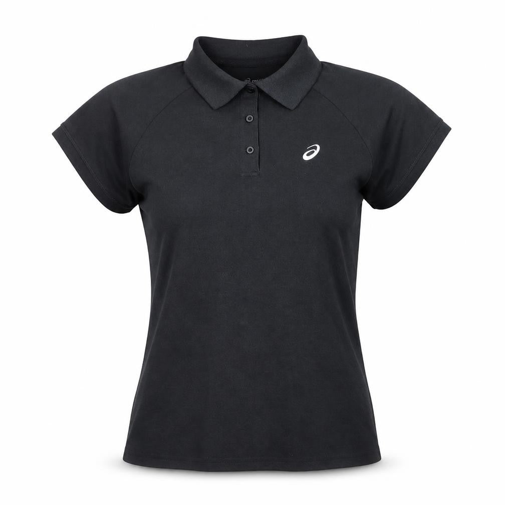 Womens UK Size M ASICS Black Basic Polo