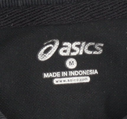 Womens UK Size M ASICS Black Basic Polo