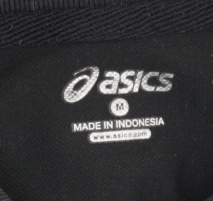 Womens UK Size M ASICS Black Basic Polo