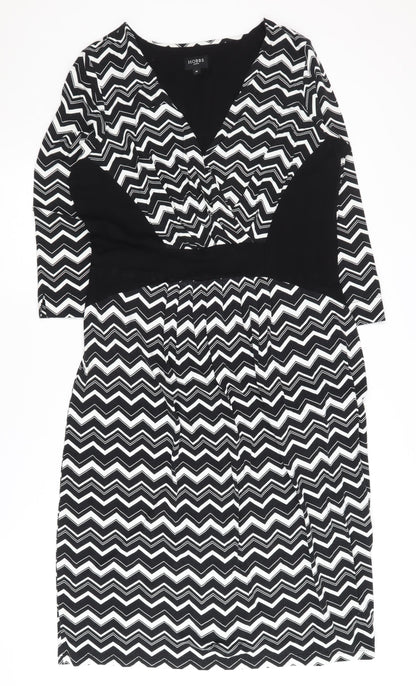 Hobbs Women's Black Chevron Dress Size 14