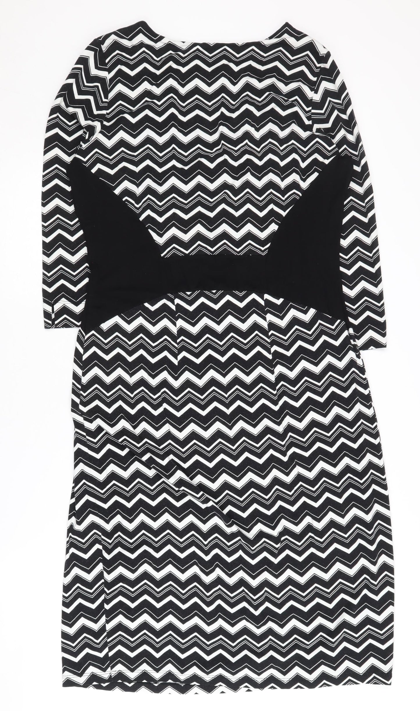 Hobbs Women's Black Chevron Dress Size 14