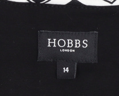 Hobbs Women's Black Chevron Dress Size 14