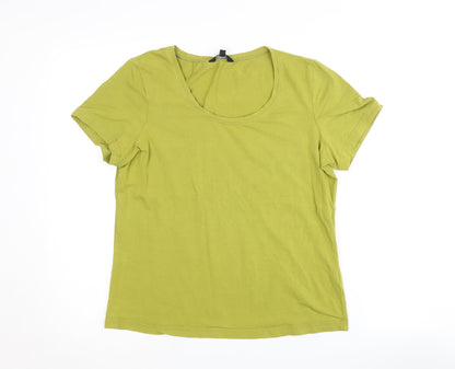 Womens UK Size L Hobbs Green Basic T-Shirt