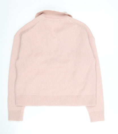 Jaeger Pink V-Neck Women's Jumper - Size S