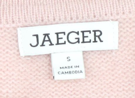 Jaeger Pink V-Neck Women's Jumper - Size S