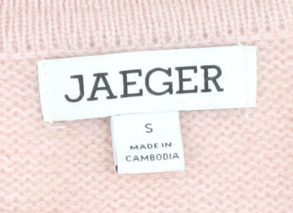 Jaeger Pink V-Neck Women's Jumper - Size S