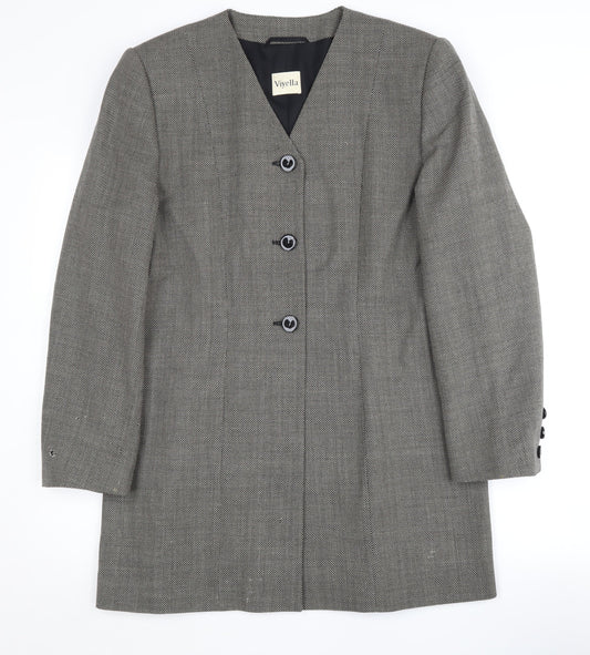 Viyella Women's Grey Long Blazer UK 12
