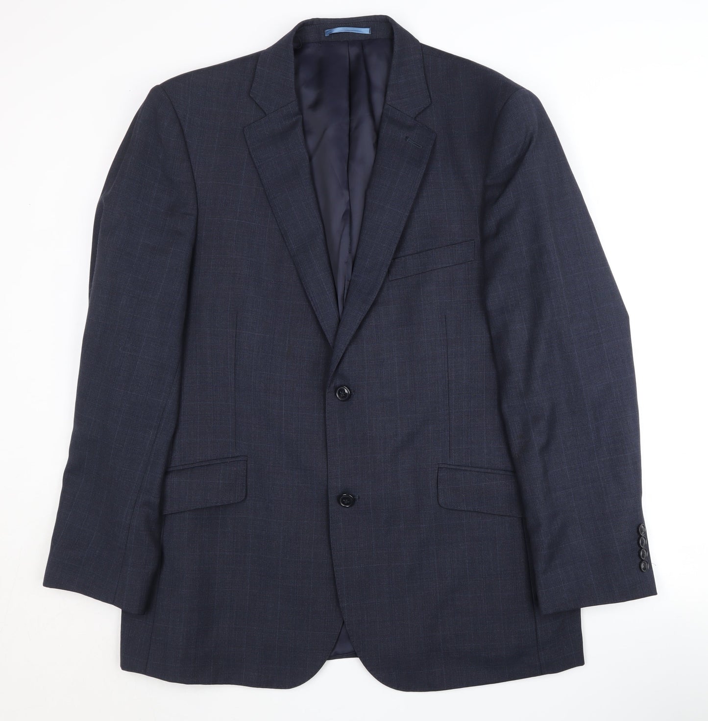 Austin Reed Men's Blue Check Blazer 44R Wool Jacket