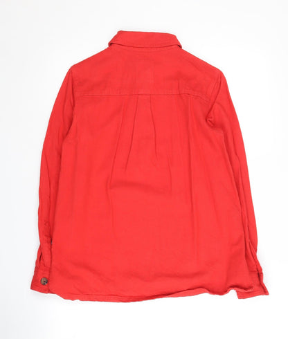 Womens UK Size 6 Joules Red Basic Button-Up