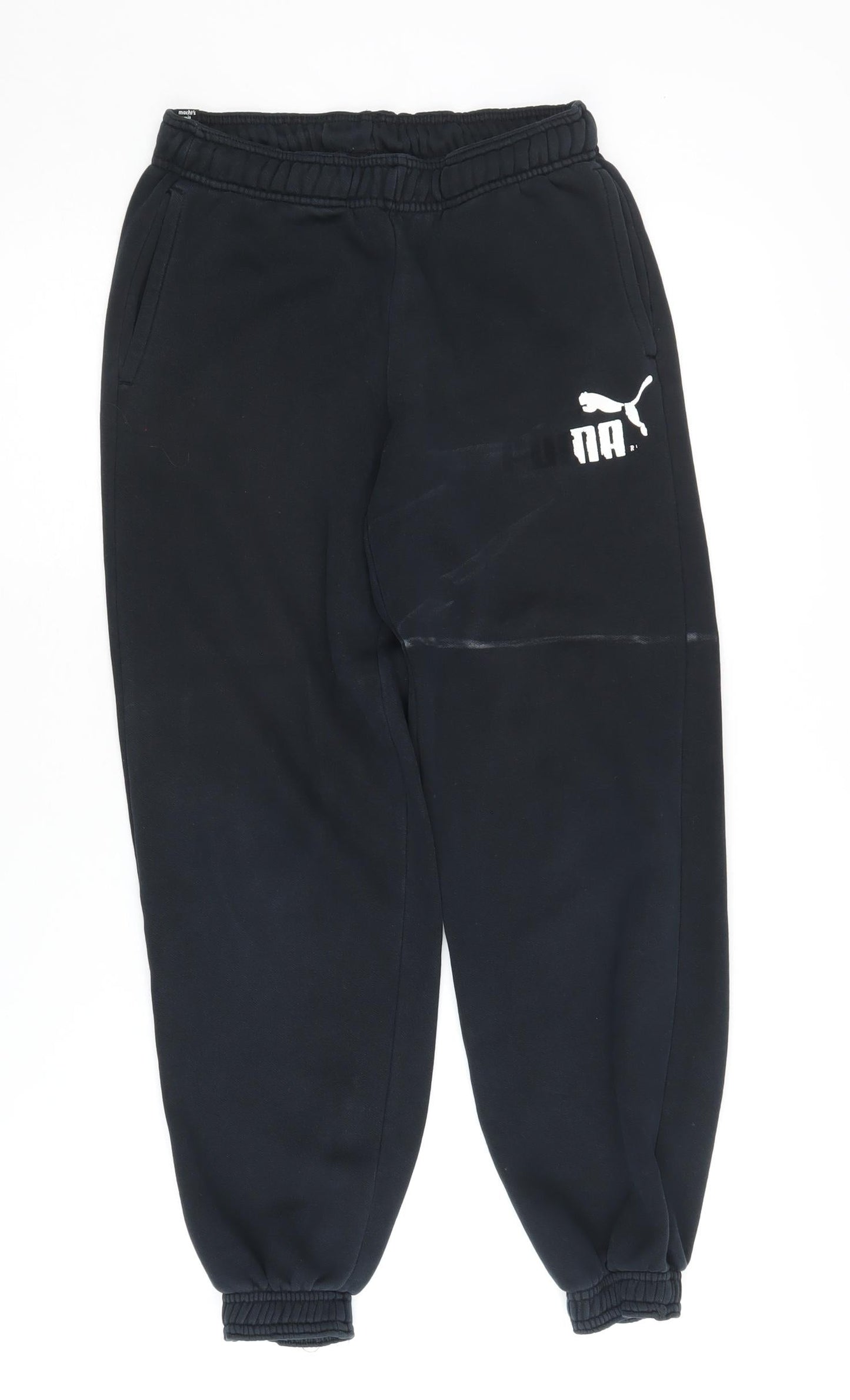 Puma Boys Black Jogger Trousers, Regular Fit, Size 12