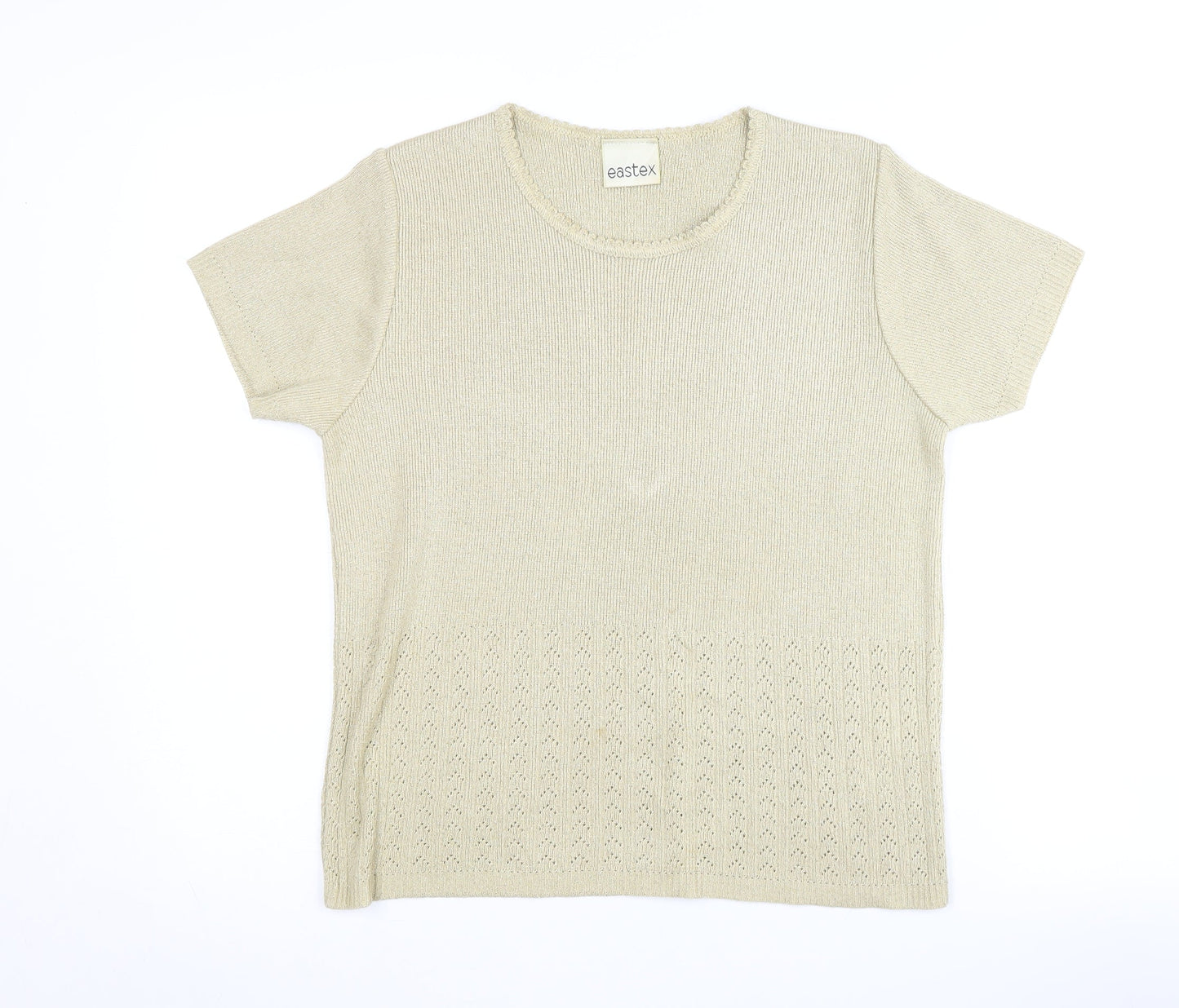 Eastex Women's Beige Short Sleeve Knit Jumper, Size S