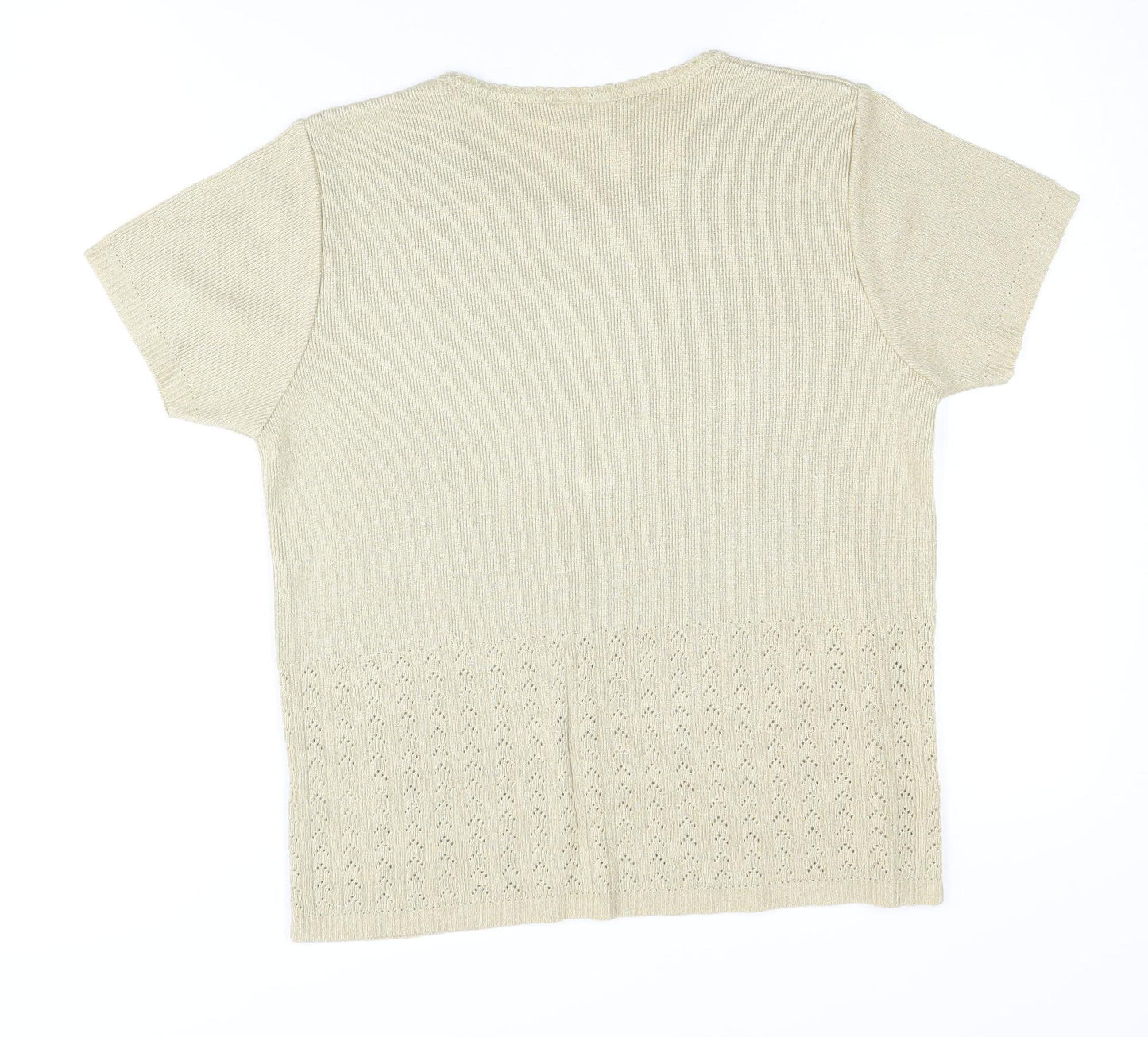 Eastex Women's Beige Short Sleeve Knit Jumper, Size S