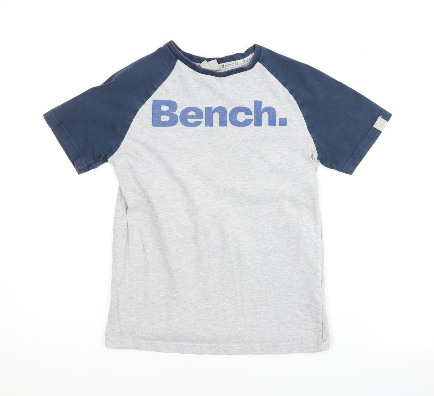 Bench Boys Crew Neck Blue and Grey T-Shirt Size 7-8 Years