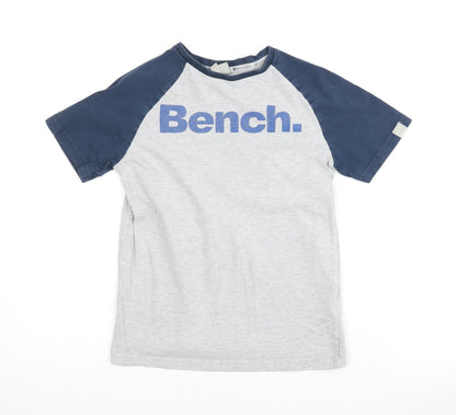 Bench Boys Crew Neck Blue and Grey T-Shirt Size 7-8 Years