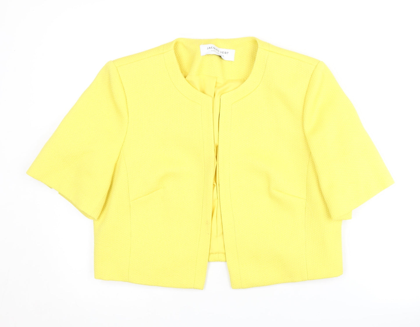 Jacques Vert Women's Yellow Short Sleeve Blazer UK 14