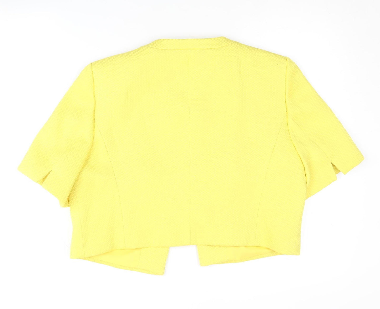 Jacques Vert Women's Yellow Short Sleeve Blazer UK 14
