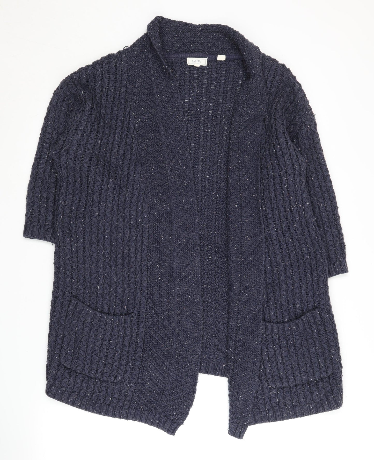 Womens UK Size 10 Fat Face Blue Cardigan Jumper