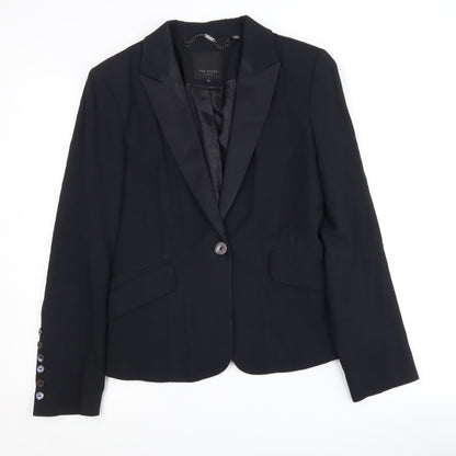 Ted Baker Women's Black Blazer M Slim One-Button