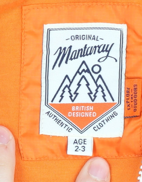 Mantaray Boys Orange Hooded Rain Coat 2-3 Years