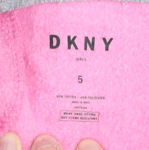 DKNY Girls Pink Jogger Trousers, Size 5, Elastic Waist