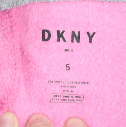 DKNY Girls Pink Jogger Trousers, Size 5, Elastic Waist