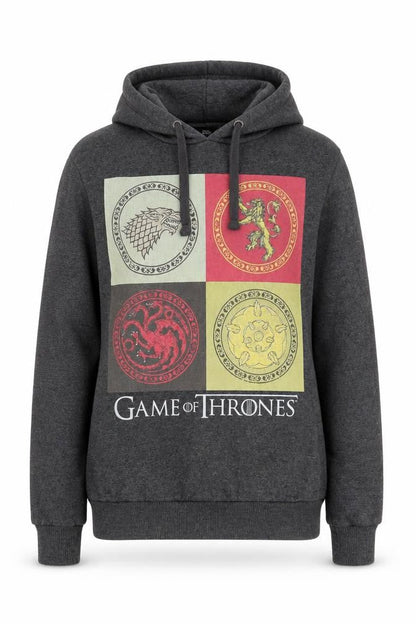 Front view of Game of Thrones Grey unisex hoodie -, size 8