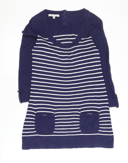 Laura Ashley Women's Blue Striped Tunic Jumper UK 12