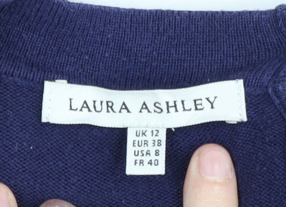 Laura Ashley Women's Blue Striped Tunic Jumper UK 12