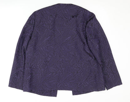Eastex Women's Purple Jacquard Blazer - Size 12