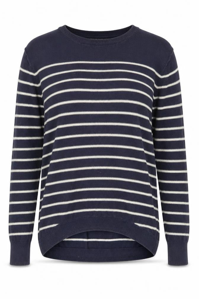 FatFace Women's Blue Striped Pullover Jumper - Size 8