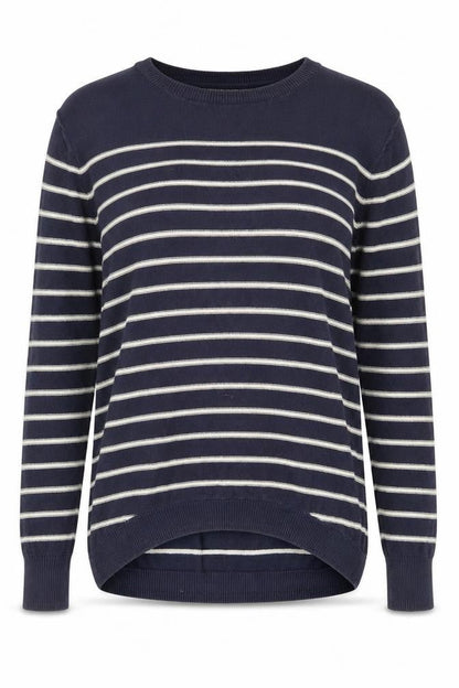 FatFace Women's Blue Striped Pullover Jumper - Size 8