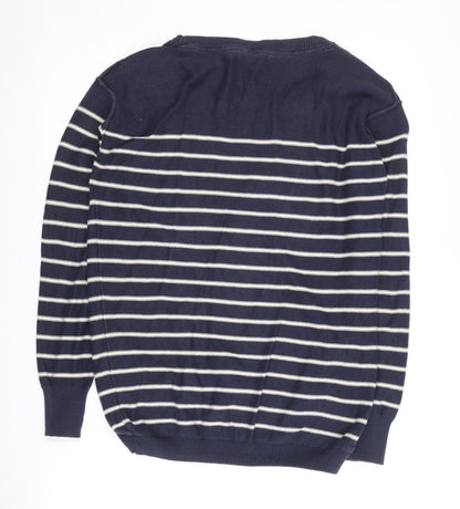 Womens UK Size 8 Fat Face Blue Pullover Jumper