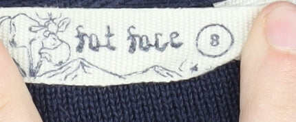 Womens UK Size 8 Fat Face Blue Pullover Jumper