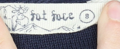 Womens UK Size 8 Fat Face Blue Pullover Jumper