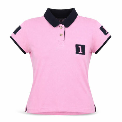 Womens UK Size 2XS Rydale Pink Basic Polo