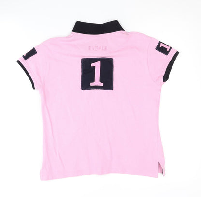 Womens UK Size 2XS Rydale Pink Basic Polo