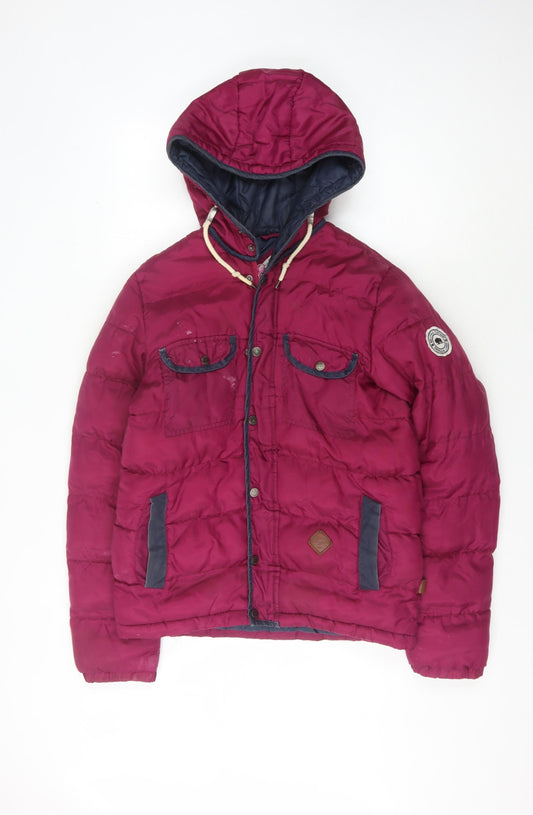 BellField Women's Red Puffer Jacket Size S with Hood