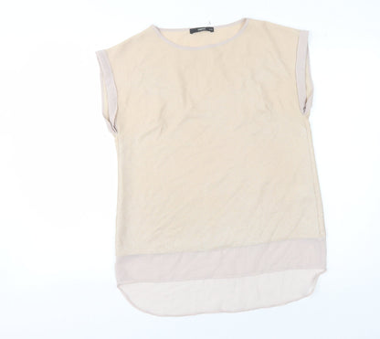 Womens UK Size 6 Oasis Beige Basic Blouse
