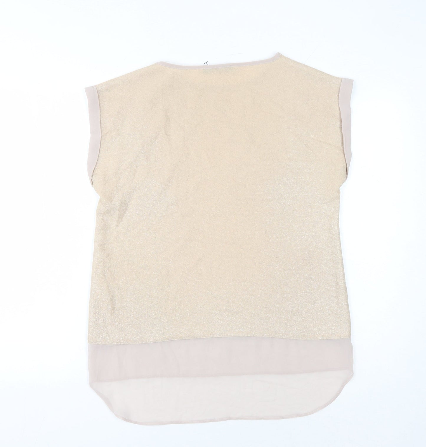 Womens UK Size 6 Oasis Beige Basic Blouse