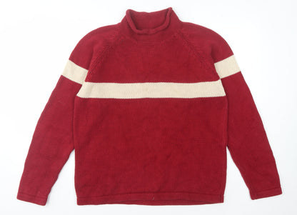 GAP Men's Red High Neck Cotton Pullover Jumper Size M