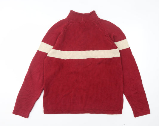 GAP Men's Red High Neck Cotton Pullover Jumper Size M