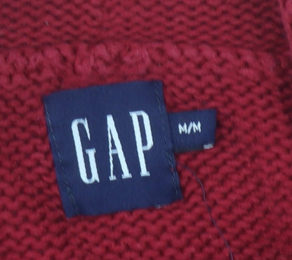 GAP Men's Red High Neck Cotton Pullover Jumper Size M