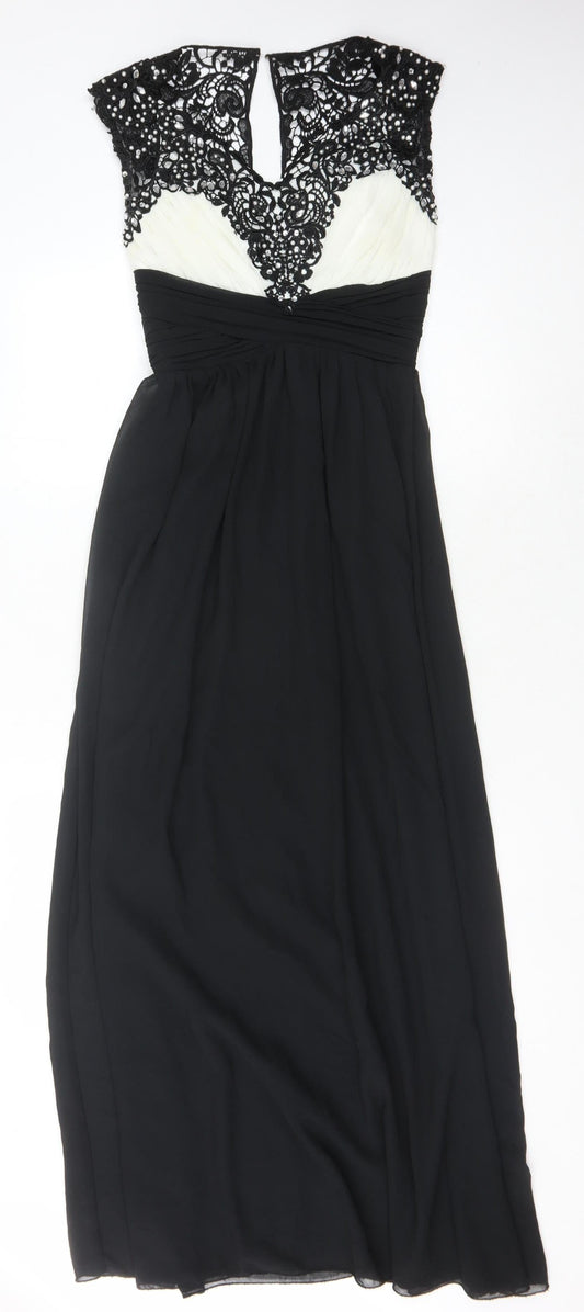 Quiz Women's Black Long Lace Formal Dress Size 12