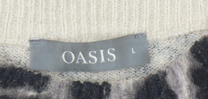 Womens UK Size L Oasis Multicoloured Pullover Jumper