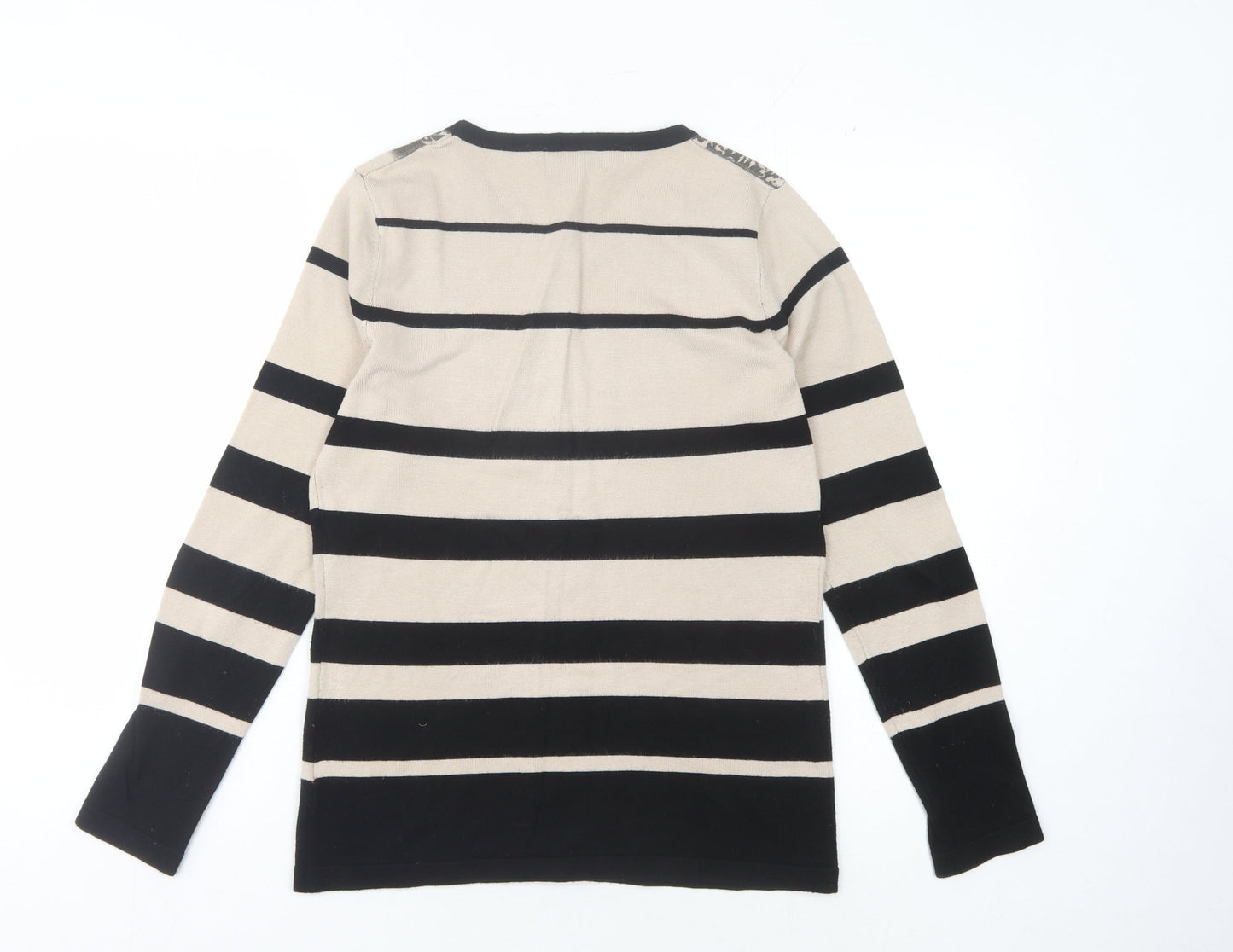 Bassini Women's Black Striped Pullover Jumper Size S